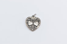 Load image into Gallery viewer, Sterling Silver Puffy Heart Forget Me Not Promise Love Charm/Pendant