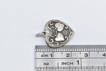 Load image into Gallery viewer, Sterling Silver Puffy Heart Forget Me Not Promise Love Charm/Pendant