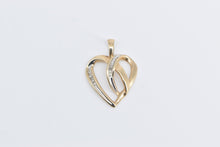 Load image into Gallery viewer, 10K Diamond Inset Heart Love Symbol Vintage Pendant Yellow Gold