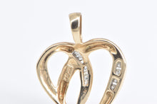 Load image into Gallery viewer, 10K Diamond Inset Heart Love Symbol Vintage Pendant Yellow Gold