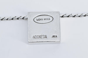 Sterling Silver Lois Hill Square Designer Dot Paisley Chain Necklace 19"