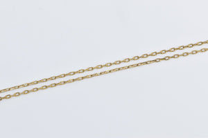 8K 1.7mm Squared Cable Chain Vintage Necklace 20" Yellow Gold