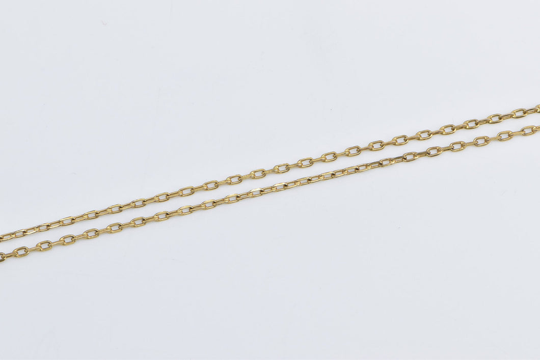 8K 1.7mm Squared Cable Chain Vintage Necklace 20