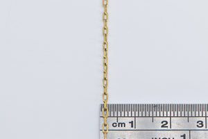 8K 1.7mm Squared Cable Chain Vintage Necklace 20" Yellow Gold