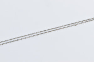 Platinum 1.3mm Cable Link Vintage Classic Chain Necklace 17"