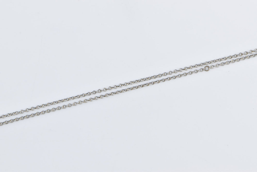 Platinum 1.3mm Cable Link Vintage Classic Chain Necklace 17