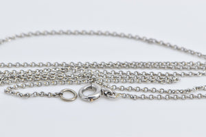 Platinum 1.3mm Cable Link Vintage Classic Chain Necklace 17"