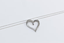 Load image into Gallery viewer, Sterling Silver Diamond Heart Love Symbol Chain Necklace 20.25&quot;