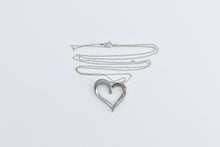 Load image into Gallery viewer, Sterling Silver Diamond Heart Love Symbol Chain Necklace 20.25&quot;