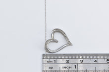 Load image into Gallery viewer, Sterling Silver Diamond Heart Love Symbol Chain Necklace 20.25&quot;