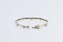 Load image into Gallery viewer, 10K Diamond Heart Love Symbol Bar Chain Bracelet 6.75&quot; Yellow Gold