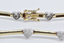 Load image into Gallery viewer, 10K Diamond Heart Love Symbol Bar Chain Bracelet 6.75&quot; Yellow Gold