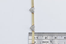 Load image into Gallery viewer, 10K Diamond Heart Love Symbol Bar Chain Bracelet 6.75&quot; Yellow Gold