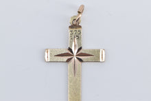 Load image into Gallery viewer, 9K Diamond Cut Cross Christian Faith Symbol Charm/Pendant Yellow Gold