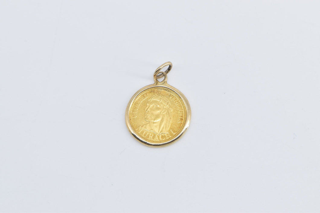 14K Venezuela 60 Bolívares Murachi Bullion Coin Charm/Pendant Yellow Gold