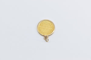 14K Venezuela 20 Bolívares Tiuna Bullion Coin Charm/Pendant Yellow Gold