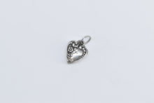 Load image into Gallery viewer, Sterling Silver Puffy Heart Forget Me Not Promise Love Charm/Pendant