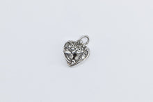 Load image into Gallery viewer, Sterling Silver Heart Puffy Forget Me Not Locket Loyalty Charm/Pendant