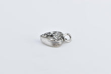 Load image into Gallery viewer, Sterling Silver Heart Puffy Forget Me Not Locket Loyalty Charm/Pendant