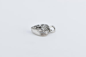 Sterling Silver Heart Puffy Forget Me Not Locket Loyalty Charm/Pendant