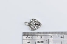 Load image into Gallery viewer, Sterling Silver Heart Puffy Forget Me Not Locket Loyalty Charm/Pendant