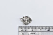 Load image into Gallery viewer, Sterling Silver Puffy Forget Me Not Heart Locket Love Charm/Pendant