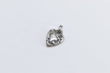 Load image into Gallery viewer, Sterling Silver Heart Puffy Forget Me Not Love Loyalty Charm/Pendant