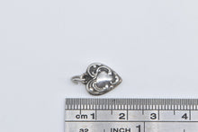 Load image into Gallery viewer, Sterling Silver Heart Puffy Forget Me Not Love Loyalty Charm/Pendant