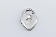 Load image into Gallery viewer, Sterling Silver Heart Puffy Locket Forget Me Not Clip Love Charm/Pendant