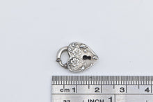 Load image into Gallery viewer, Sterling Silver Heart Puffy Locket Forget Me Not Clip Love Charm/Pendant