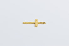 Load image into Gallery viewer, 10K Scroll Engraved Cross Christian Faith Symbol Charm/Pendant Yellow Gold