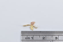 Load image into Gallery viewer, 10K Black Hills Leaf Pearl Accent Vintage Charm/Pendant Yellow Gold