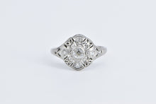 Load image into Gallery viewer, 10K Art Deco Filigree OEC Diamond Engagement Ring White Gold