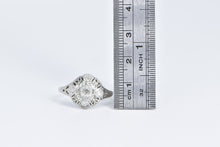 Load image into Gallery viewer, 10K Art Deco Filigree OEC Diamond Engagement Ring White Gold