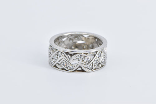 Platinum 1.20 Ctw Diamond 1940's Wedding Band Ring