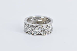 Platinum 1.20 Ctw Diamond 1940's Wedding Band Ring