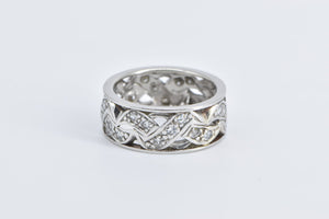 Platinum 1.20 Ctw Diamond 1940's Wedding Band Ring