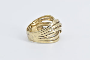 Gold Filled Sterling Silver Criss Cross Layered Wavy Band Ring