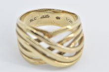 Load image into Gallery viewer, Gold Filled Sterling Silver Criss Cross Layered Wavy Band Ring