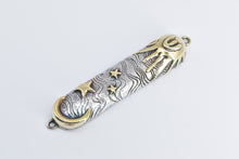 Load image into Gallery viewer, Sterling Silver Two Tone Gold Plated Mezuzah Jewish Faith