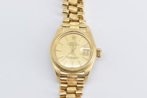 18K Rolex Datejust 26mm 6927 Bark Bezel 1980's Women's Watch