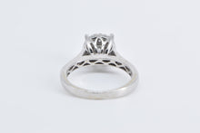 Load image into Gallery viewer, 14K 0.65 Ctw Diamond Pave Cluster Engagement Ring White Gold