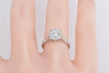 Load image into Gallery viewer, 14K 0.65 Ctw Diamond Pave Cluster Engagement Ring White Gold