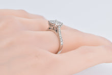 Load image into Gallery viewer, 14K 0.65 Ctw Diamond Pave Cluster Engagement Ring White Gold