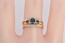 Load image into Gallery viewer, 14K Oval Natural Sapphire Diamond Engagement Set Ring Yellow Gold