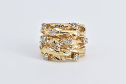 14K 0.90 Ctw EFFY D'oro Diamond Layered Band Ring Yellow Gold