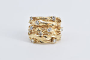 14K 0.90 Ctw EFFY D'oro Diamond Layered Band Ring Yellow Gold