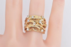 14K 0.90 Ctw EFFY D'oro Diamond Layered Band Ring Yellow Gold