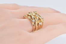 Load image into Gallery viewer, 14K 0.90 Ctw EFFY D&#39;oro Diamond Layered Band Ring Yellow Gold