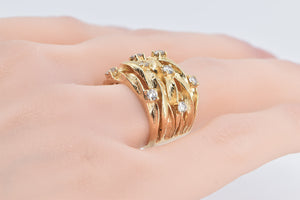 14K 0.90 Ctw EFFY D'oro Diamond Layered Band Ring Yellow Gold